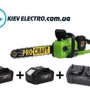 Аккумуляторна пила Procraft PCA42/2 (Комплект в 8 амп МАХ аккумулятор, двойная зарядка) Мощная пила для проффесионалов