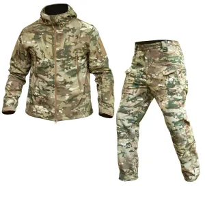 Костюм тактичний військовий VANGUARD Мультикам Soft Shell утеплений Софтшелл куртка + штани Tactical S-XXXXL