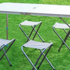 Стол для пикника раскладной с 4 стульями Folding Table белый, есть опт