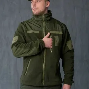 Флісова Кофта МІКРОФЛІС Olive A5 Олива Тактична Військова Тепла
