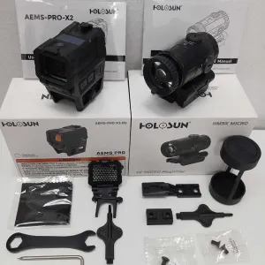 Комплект.  Holosun AEMS-PRO-X2-RD + HM3X-MICRO —коллиматор + увеличитель +Чохол AEMS у ПОДАРУНОК