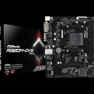 Материнська плата Asrock A320M-DVS, sAM4 ddr4, VGA/DVI