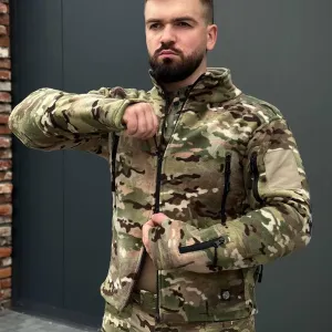 Флісова кофта Han Wild Мультикам | Тактична фліска | Військова кофта ЗСУ | Фліс Military Multicam | Тактичний одяг | Кофта 00598