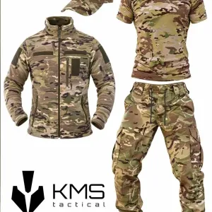 Тактичний комплект KMS Tactical мультикам / Тактичний комплект KMS Tactical — фліска + футболка + штани BANDIT + кепка / КОМПЛЕКТ 4 В 1 для військових