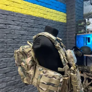 МУЛЬТИКАМ Плитоноска зі швидкоскидом 4 точки + РЮКЗАК + НАПАШНИК + 7 Підсумків / Тактична плитоноска з комплектом підсумків та 4 точки скиду мультикам