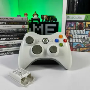 Джойстик Xbox 360 Бездротовий Білий Б/У Оригінальний геймпад іксбокс 360 White Microsoft аксесуари хбокс 360