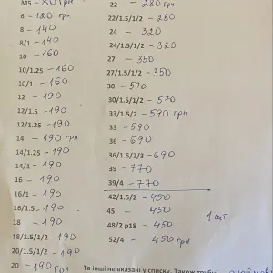 Мітчики Комплект ссср та плашки