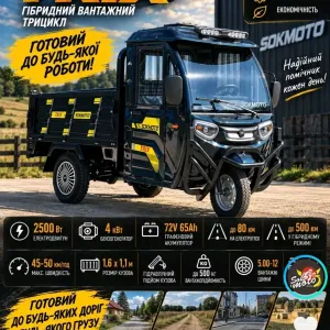 Електро трицикол COK MOTO TRIX 2500 гібрід