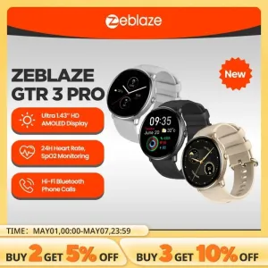 Смарт годинник Zeblaze GTR 3 PRO AMOLED дисплей 1.43 Ultra HD в пленке