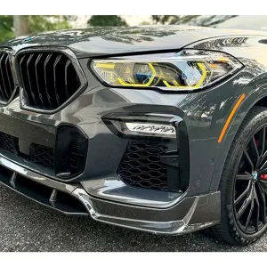 BMW X6 G06 Накладка на передній бампер Carbon (для M-Sport 2018-2022)