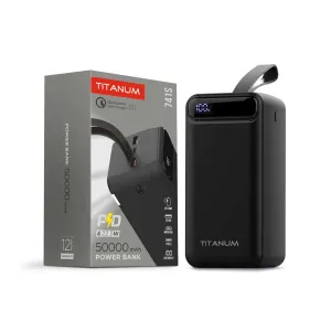 50000mAh 22.5W оригінальний TITANUM 741S повербанк, power bank; Якісний павербанк з гарантією 1рік. Реальна ємкість, з швидкою зарядкою.