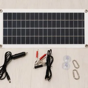 Портативна сонячна панель 12V 20W USB 5V 3A для зарядки акумулятора та телефону