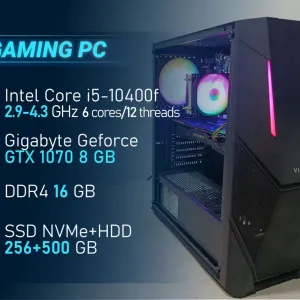 Ігровий комп'ютер i5/DDR4 16GB/SDD NVMe 256GB/HDD 500GB/GTX 1070 8GB