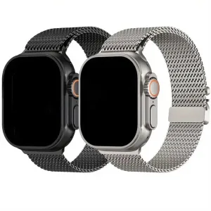 Ремінець New Milanese Loop для Apple Watch з застібкою і з крупним плетінням на 49 46 45 44мм міланська петля металевий ремінець металлический ремешок