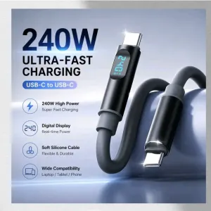 Кабель ULTRA FAST Charging 240 W Type-C to Type-C silicon