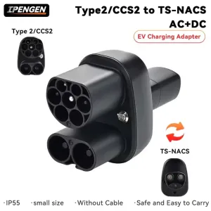 Преміум адаптер Tesla NACS - CCS2 + Type 2 Ipengen | AC+DC 400A 250кВт | Швидка та повільна зарядка | Для Tesla USA NACS