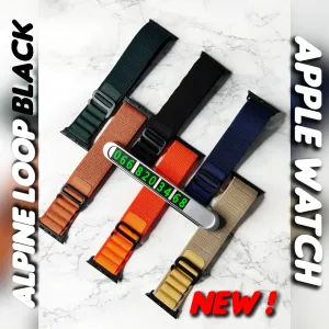 Ремешок New Alpine Loop на Apple Watch 45 46 49 нейлоновий ремінець з чорним фіксатором фурнітурою ремешок нейлоновый с черным фиксатором черный