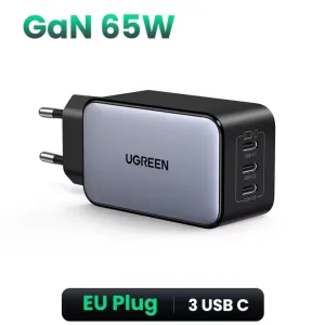 Швидка зарядка GaN Ugreen 65W зарядний пристрій 65Вт