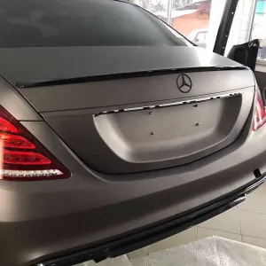 Спойлер Mercedes W222 тюнинг сабля стиль AMG (черная, пластик)