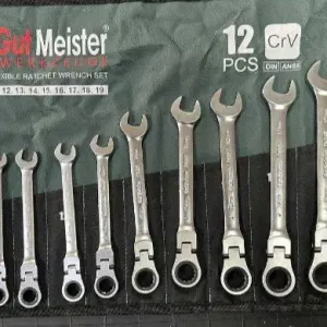 Рожково накидные ключи с карданчиком и трещоткой Gut Meister12 GM11012