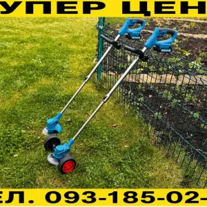 Аккумуляторная газонокосилка на аккумуляторе беспроводная Makita. Триммер для травы. Коса Макита