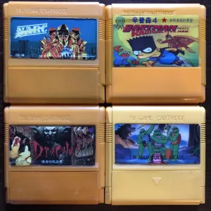 Dendy TV GAME CARTRIDGE: Dracula Duck Tales, Felix Tiny Toon Contra Kickmaster Batman IRAF World, Ninja Ryukendn, KAGE Bartman Crisis Force
