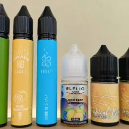 Рідини для вейпів Lucky та Elfliq лот із 6 флаконів