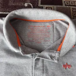 Футболка поло Alpha Industries сіра L-XL