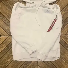 Худі Alpha Industries біле розмір L