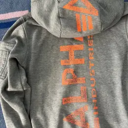 Худі Alpha Industries сіре розмір S-M
