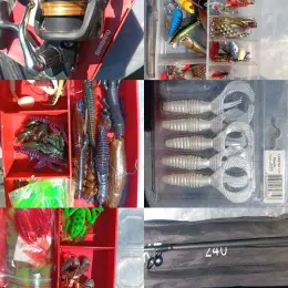 Повний набір для риболовлі: спінінг, котушка Shimano, шнур та приманки