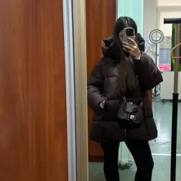Пуховик жіночий коричневий