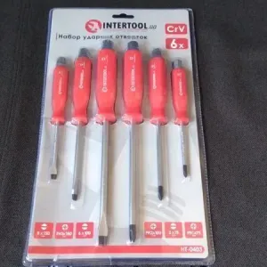 Набор ударных отверток ТМ INTERTOOL HT-0403. Ударні викрутки +