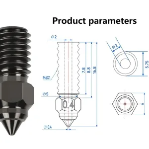 Сопла 0.4 мм із загартованої сталі для 3d принтера Ender3 V3 SE