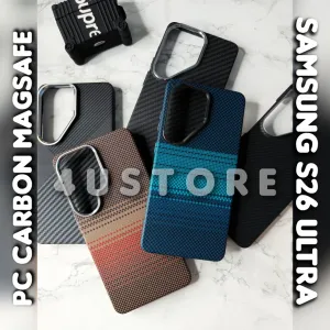 чехол Carbon Magsafe на Samsung S26 Ultra чехол карбоновый с магнитом ультра тонкий легкий чохол карбоновий під карбон