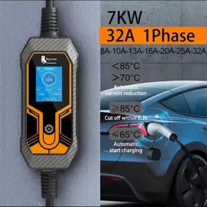 Зарядне до електромобіля 7 kw 32A Type 1 type 2 зарядка трохфазна 11kw