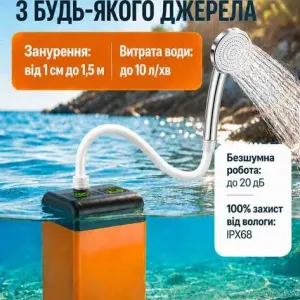 ‼️Портативный аккумуляторный душ 7800mAh Походний душ Автодуш Походный‼️Портативний кемпінговий душ з помпою та USB зарядкоюі для кемпінгу та туризму