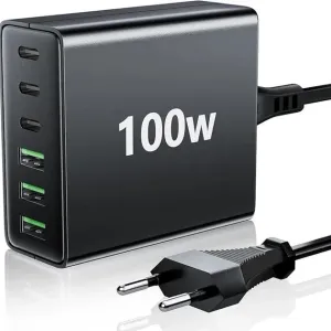 Зарядний пристрій GaN 100W на 6 портів USB-C USB-A, модель Z9A