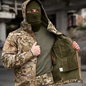 Демісезонний тактичний костюм мультикам Soft-shell чоловічий, форма мультикам, тактический костюм демисезон