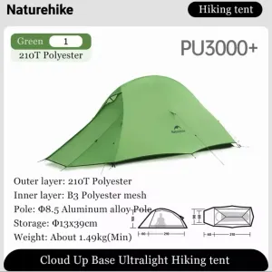 Намет Naturehike Сloud Up 1 210T Надлегкий 1,72кг Похід Гори Палатка
