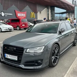 Губа Audi S8 D4 рест (14-18) сплиттер юбка обвес (Maxton)