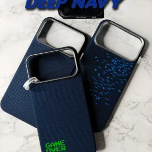 Чехол карбоновый с Magsafe на iPhone 17 Pro Max Deep Blue ультра тонкий чохол легкий карбоновий карбон кевлар арамид carbon Kevlar Aramid