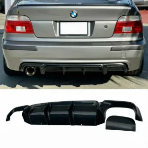 Накладка на задний М бампер BMW 5 E39, диффузор под 1 или 2 трубы для БМВ Е39