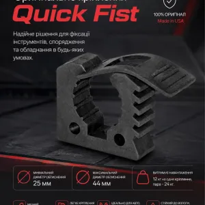 Кріплення Quick Fist Оriginal на MOLLE панель для зброї,  AR лопат, сокир Fiskars та іншого інструменту