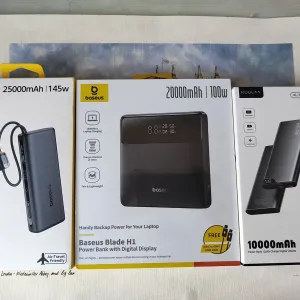 Повербанки Baseus 145W 25000mAh, Baseus Blade H1 100W 20000mAh, KUULAA
