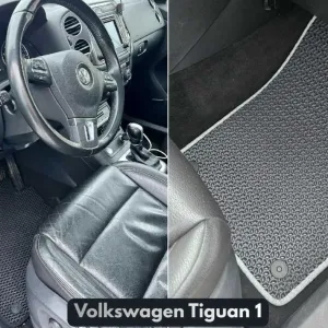 EVA ЕВА Коврики в Авто і Багажник для Volkswagen Tiguan 1 | + 2 ЛОГО