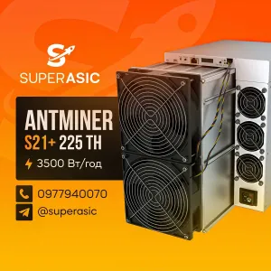 Під замовлення! Antminer S21+ 225 Th miner Asic Bitmain + Сервіс
