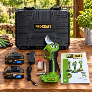 Секатор акумуляторний PROCRAFT ES32li / Два акумулятори 2 А/г та зарядний пристрій/ різ 35 мм/ Гарантія 3 роки