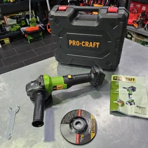 Аккумуляторная Болгарка Procraft PGA20 +Кейс, Диск  Бесщеточный двиг.