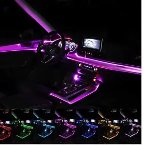 RGB разноцветный холодный неон Подсветка панели, обшивки автомобиля